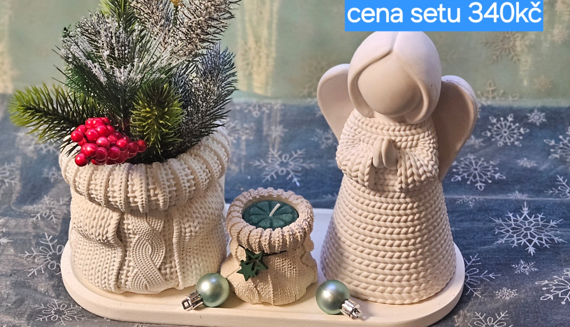 Vánoční set ( bez květin kouliček a svíčky)