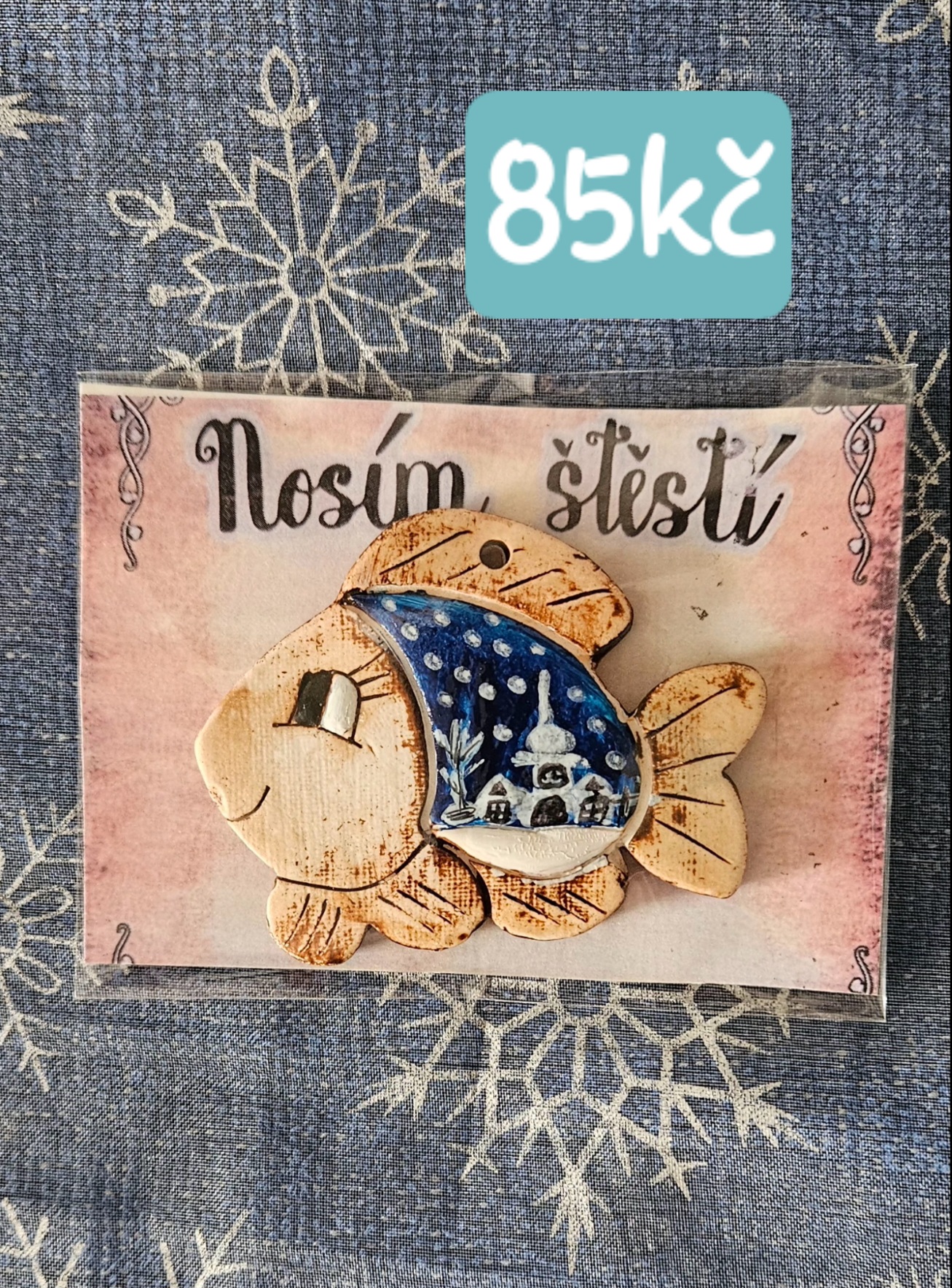 Vánoční kapřik s kartičkou