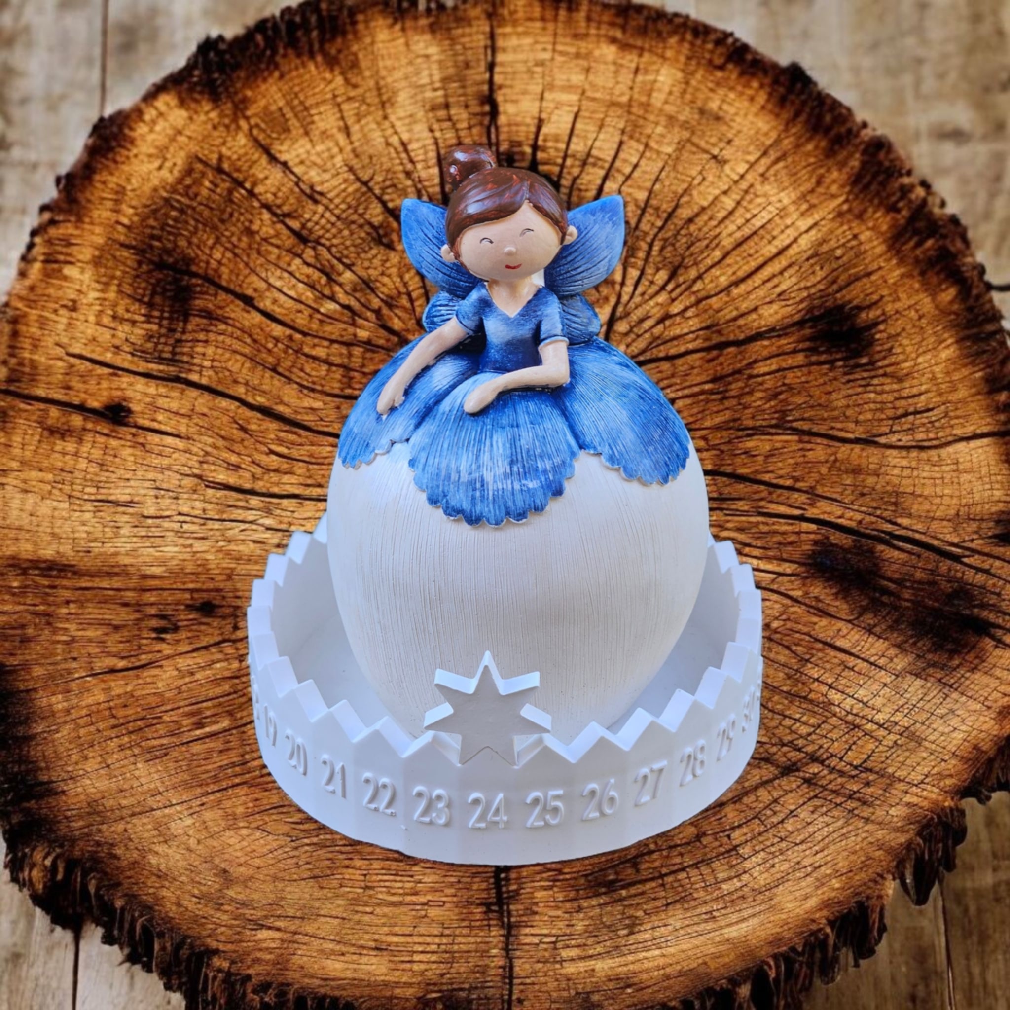 Adventní kalendář s andělkou boubelkou modrá