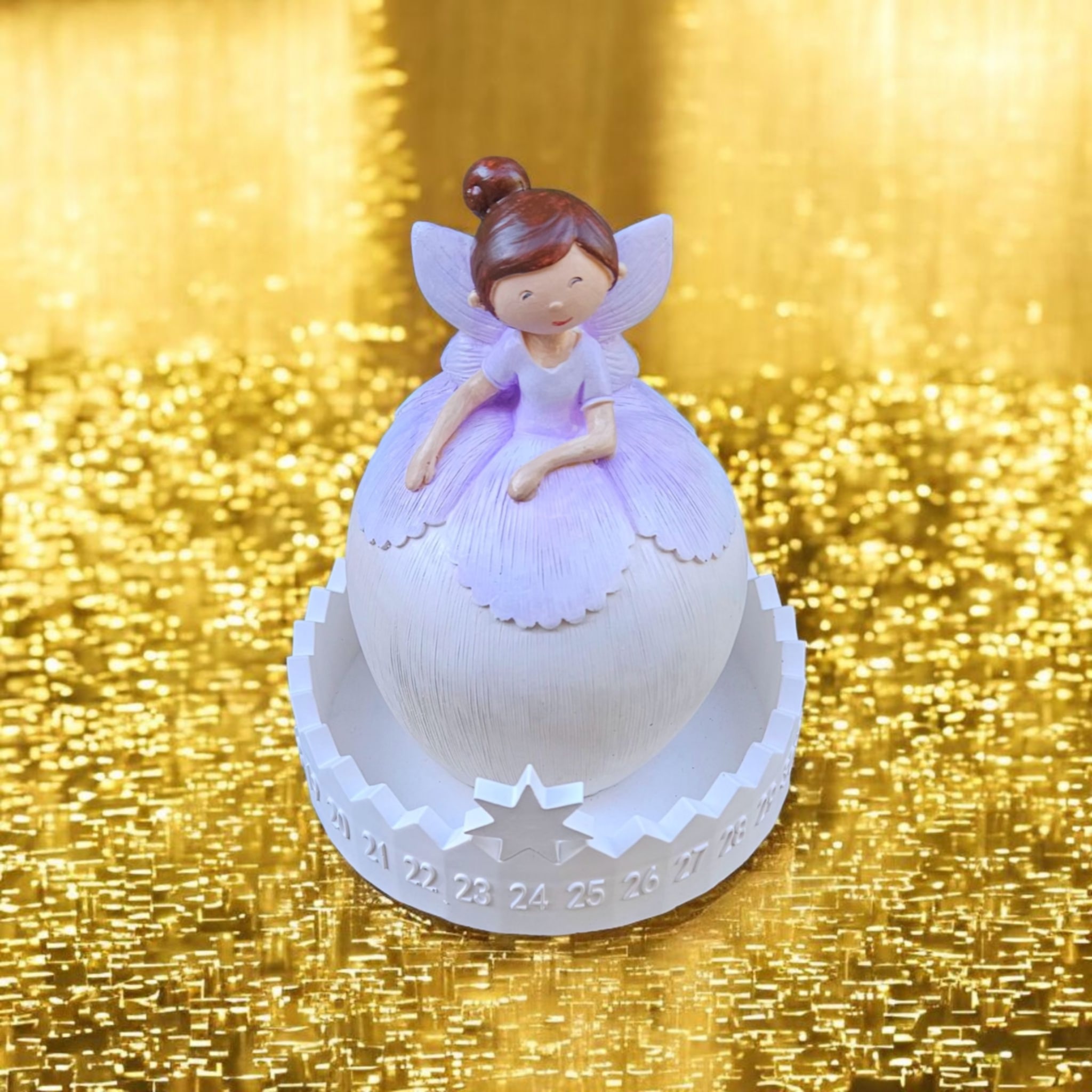 Adventní kalendář s andělkou baculkou lila