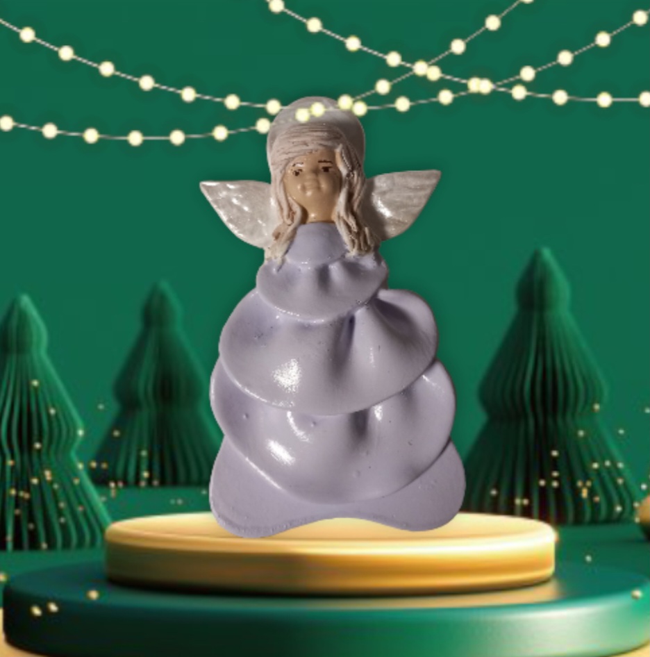 Andělka závěsná fialová v dárkové krabičce 