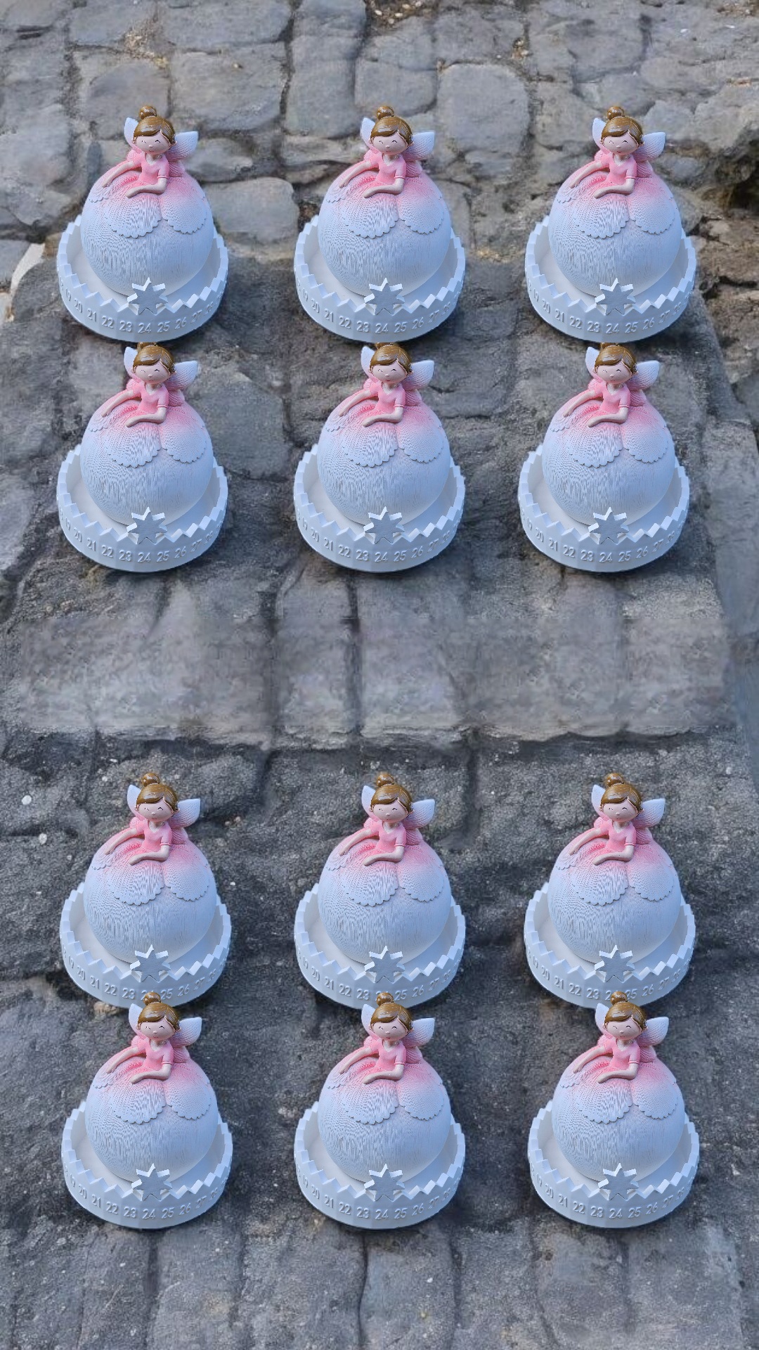 Adventní kalendář s andělkou boubelkou růžová